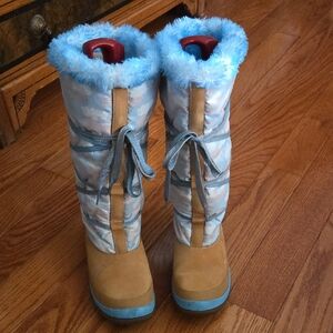 Timberland Tan and Light Blue Women's Winter Boots